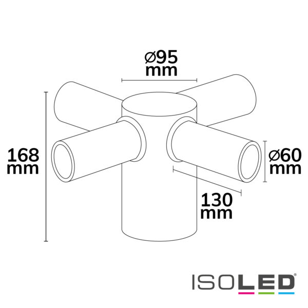 Mastadapter 4-fach für Street Light HE75-115, 65-80mm Innendurchmesser