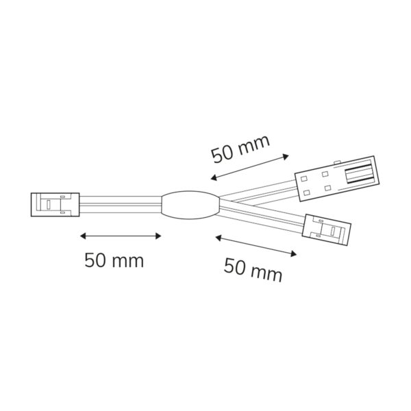 MiniAMP Linearsplitter 2 x male-Stecker / 1 x female-Buchse, 2-polig, weiß, max. 4A