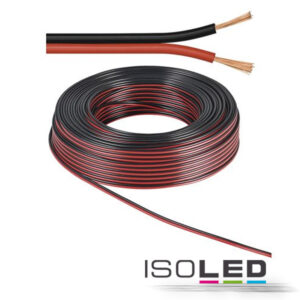 Kabel 50m Rolle 2-polig 1.5mm² H03VH-H YZWL, schwarz/rot, AWG16