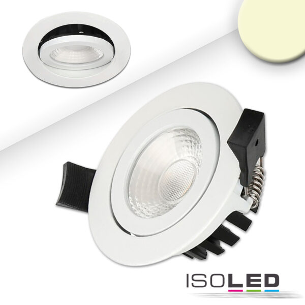 LED Einbaustrahler, weiß, 8W, 60°, rund, warmweiß, IP65, dimmbar