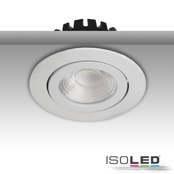 LED Einbaustrahler, weiß, 8W, 60°, rund, warmweiß, IP65, dimmbar