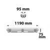 LED Wannenleuchte 120cm, IP65, PowerSwitch 25-40W, ColorSwitch 3000|4000|5000K