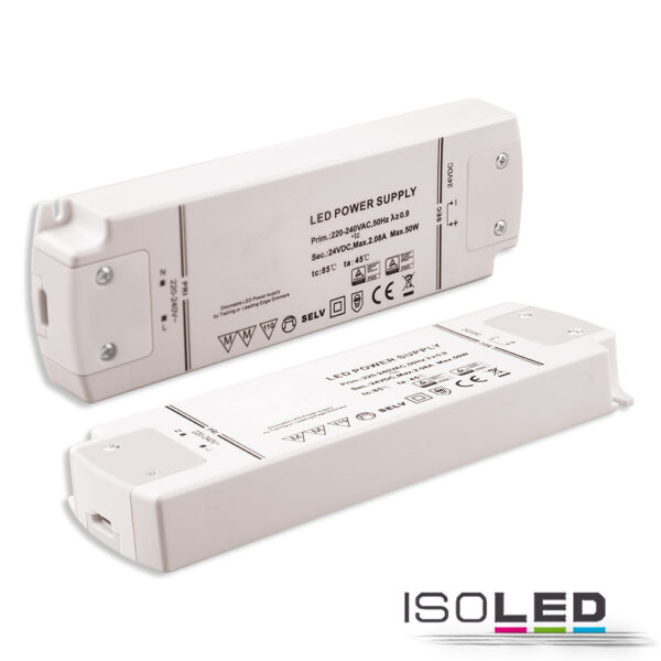 LED Trafo 24V/DC, 0-50W, dimmbar (Spannungssenke), SELV