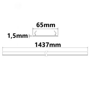 112957_skizze FastFix LED Linearsystem S Blindabdeckung für Balkenaufnahme, 1,5m