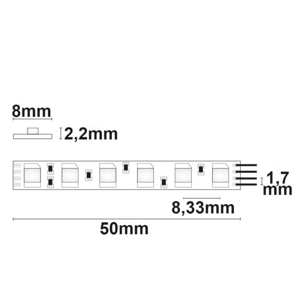 LED RGB MICRO Flexband, 24V DC, 12W, IP20, 5m Rolle, 120 LED/m