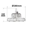 LED Hallenleuchte FL 200W, 90°, IK10, IP65, DALI dimmbar, kaltweiß