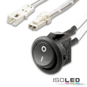 MiniAMP Einbauschalter Ein/Aus, female-Buchse und male-Stecker, 30cm+200cm, 2-polig, weiß, max. 5A