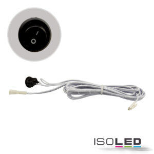 114500_1 MiniAMP Einbauschalter Ein/Aus, female-Buchse und male-Stecker, 30cm+200cm, 2-polig, weiß, max. 5A