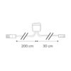 MiniAMP Einbauschalter Ein/Aus, female-Buchse und male-Stecker, 30cm+200cm, 2-polig, weiß, max. 5A