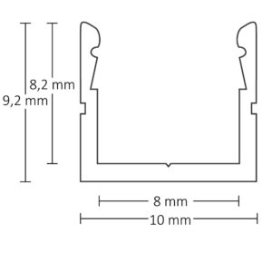 113630_skizze_11 LED Aufbauprofil SURF8 Aluminium eloxiert, 200cm