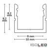 LED Aufbauprofil SURF8 Aluminium eloxiert, 200cm
