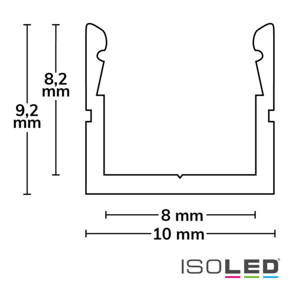 LED Aufbauprofil SURF8 Aluminium eloxiert, 200cm