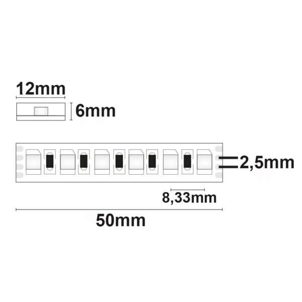 LED AQUA RGB Linear Flexband, 24V DC, 12W, IP67, 5m Rolle, 120 LED/m