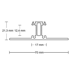 113607_skizze LED Leuchtenprofil 2SIDE Aluminium pulverbeschichtet weiß, 200cm