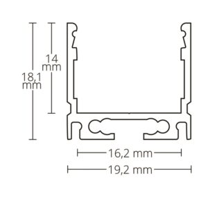 113614_skizze_11 LED Aufbauprofil SURF16 Aluminium eloxiert, 200cm
