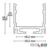 LED Aufbauprofil SURF16 Aluminium eloxiert, 200cm