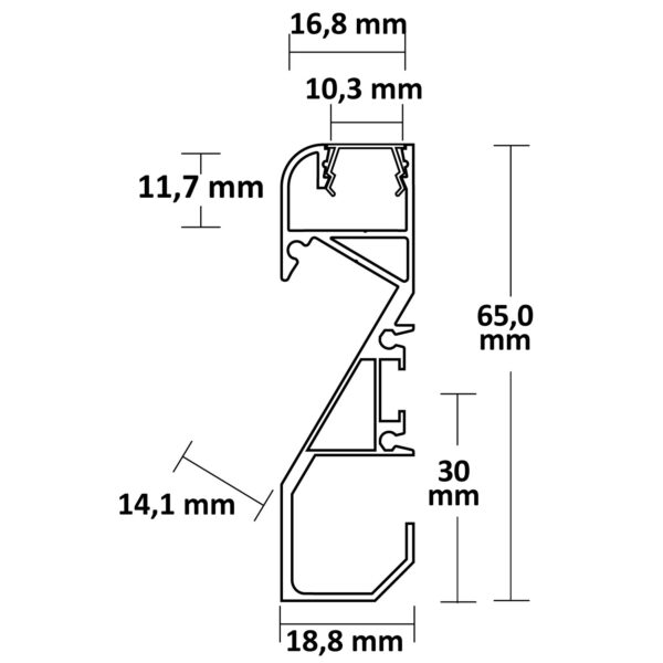 LED Sockelleistenprofil HIDE BOTTOM weiß RAL 9003