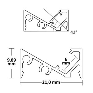 114814_skizze LED Aufbauprofil FURNIT6 S Aluminium eloxiert, 200cm