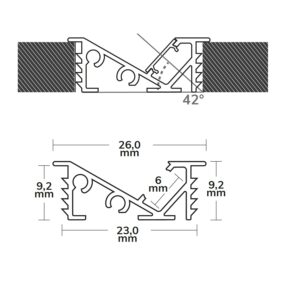 114817_skizze LED Einbauprofil FURNIT6 D Aluminium eloxiert, 200cm