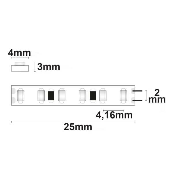 LED CRI940 MICRO Linear Flexband, 24V DC, 6W, IP20, 5m Rolle, 240 LED/m