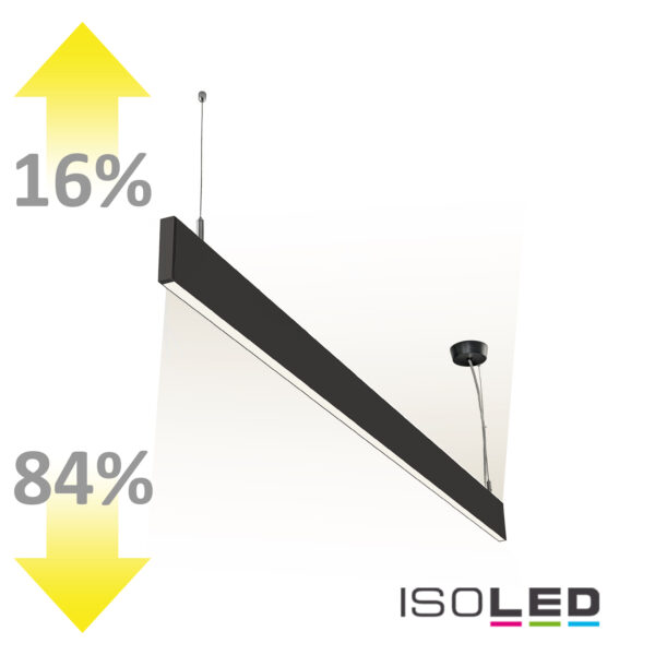 LED Hängeleuchte Linear Up&Down 600, 25W, prismatisch, linear- u. 90° verbindbar, schwarz, warmweiß