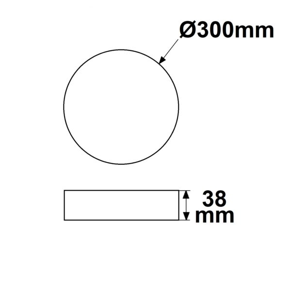 LED Deckenleuchte weiß, 24W, rund, DN300, warmweiß, dimmbar