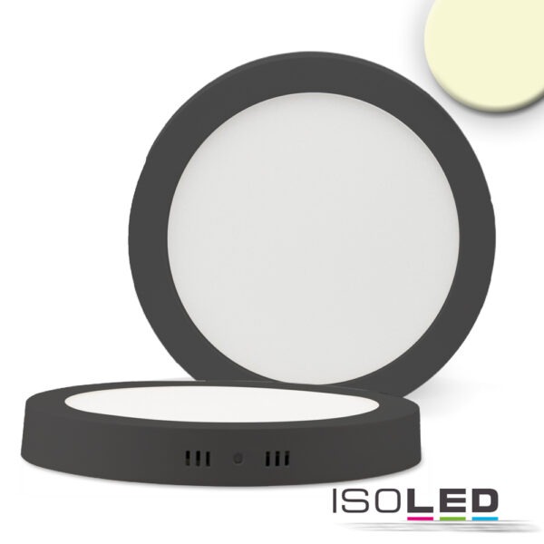 LED Deckenleuchte schwarz, 24W, rund, DN300, warmweiß, dimmbar