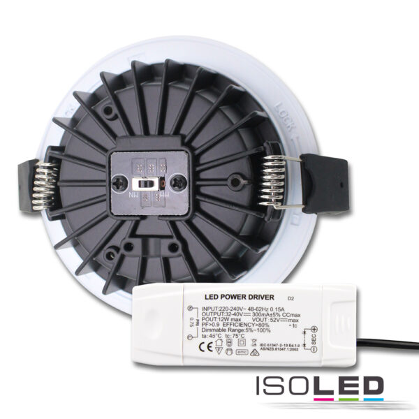 LED Einbaustrahler Sys-90, 12W, ColorSwitch 3000|4000K, dimmbar (exkl. Cover)