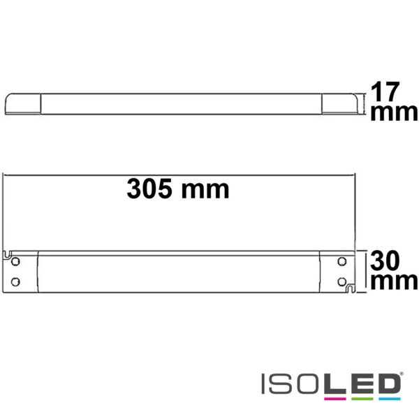 LED Trafo 12V/DC, 0-60W, SELV, ultraflach, schmal