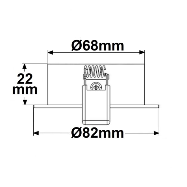 Einbaurahmen rund, Loch 68mm, Alu weiß, für GU10/MR16 Spots