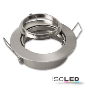 113712_21 Einbaurahmen rund, Loch 68mm, Alu Nickel-Satin, für GU10/MR16 Spots