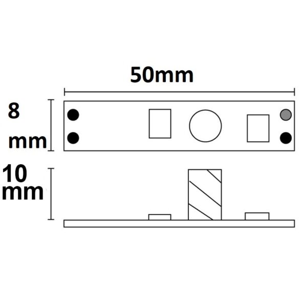 LED Mini PWM-Dimmer zum Einbau unter Profilcover, 1 Kanal, 12-24V DC 3A
