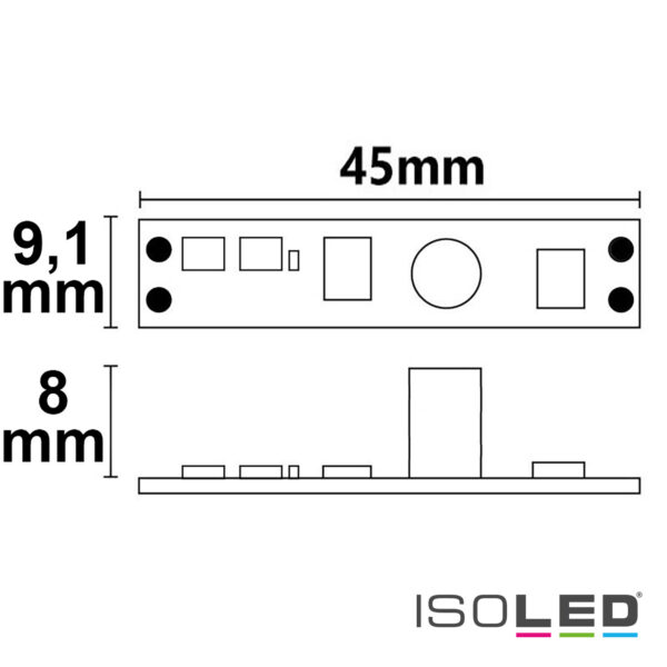 LED Mini PWM-Dimmer mit Wisch-Sensor für Profile, 1 Kanal, 12-24V DC 3A