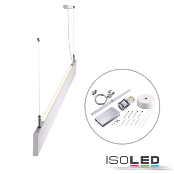 LED Hängeleuchte Linear Up&Down 600, 25W, prismatisch, linear- u. 90° verbindbar, weiß, neutralweiß