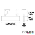 LED Hängeleuchte Linear Up&Down 1200, 40W, prismatisch, linear- u. 90° verbindbar, weiß, neutralweiß
