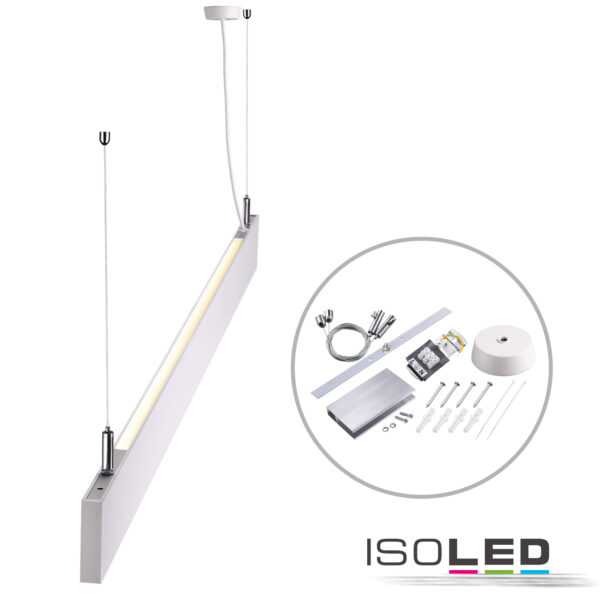 LED Hängeleuchte Linear Up&Down 1200, 40W, prismatisch, linear- u. 90° verbindbar, weiß, neutralweiß