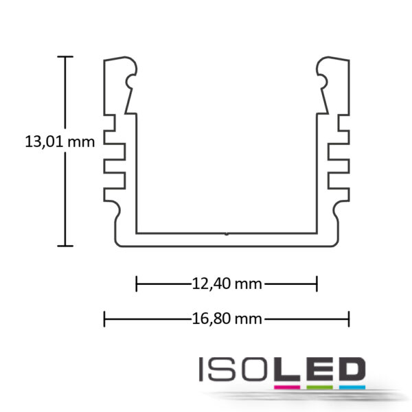 LED Aufbauprofil SURF12 Aluminium eloxiert, 550cm
