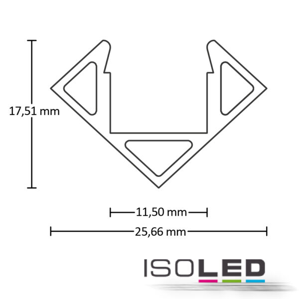LED Eckprofil CORNER11 Aluminium pulverbeschichtet weiß RAL 9010, 200cm