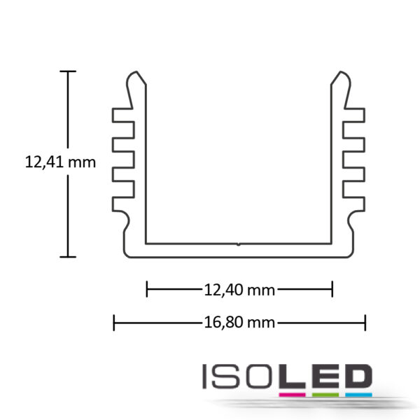 LED Aufbauprofil SURF12 BORDERLESS Aluminium pulverbeschichtet weiß RAL 9010, 200cm