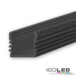 LED Aufbauprofil SURF12 Aluminium schwarz pulverbeschichtet RAL 9005, 200cm