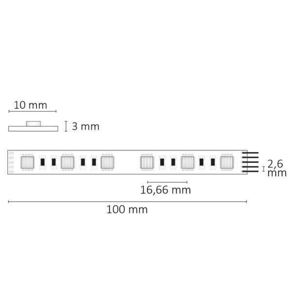 LED SIL RGB+KW Flexband, 24V DC, 19W, IP20, 4in1 Chip, 5m Rolle, 60 LED/m