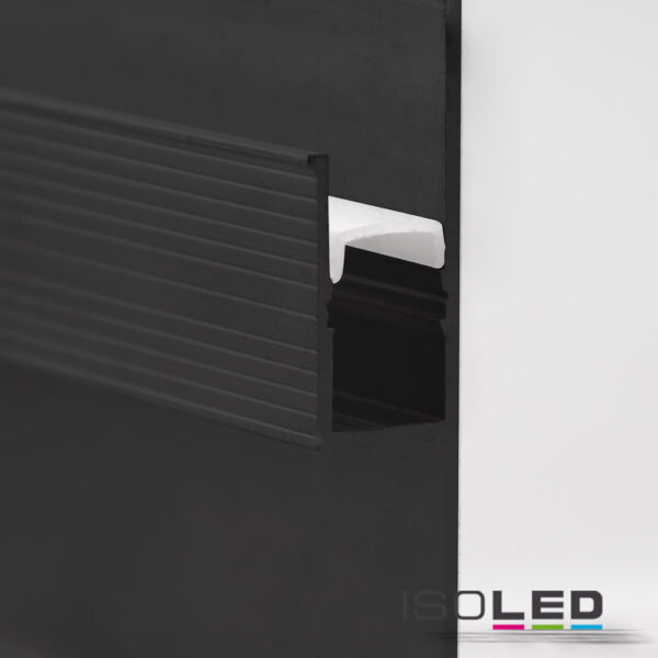 LED Trockenbauleuchte Single Curve, schwarz pulverbeschichtet 200cm