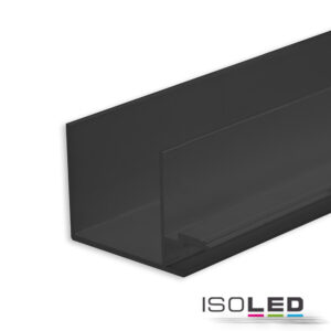 LED Trockenbauprofil Schattenfuge 8, schwarz pulverbeschichtet RAL 9005, 200cm