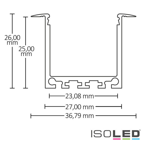 LED Einbauprofil DIVE24 Aluminium eloxiert, 200cm