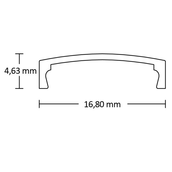 Abdeckung COVER3 opal/satiniert 200cm für Profil SURF12 RAIL/BORDERLESS (FLAT)