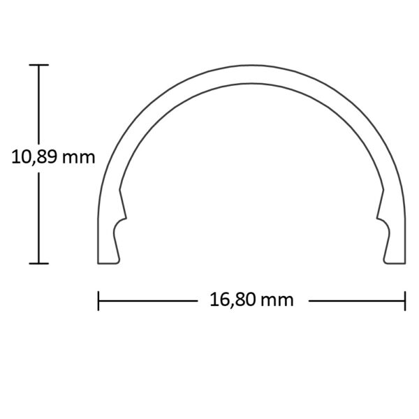 Abdeckung COVER5 opal/satiniert 200cm für Profil SURF12 RAIL/BORDERLESS (FLAT)