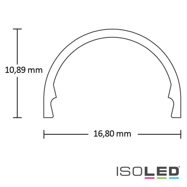 Abdeckung COVER5 opal/satiniert 200cm für Profil SURF12 RAIL/BORDERLESS (FLAT)