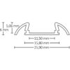 LED Aufbauprofil SURF11 Aluminium eloxiert, 200cm