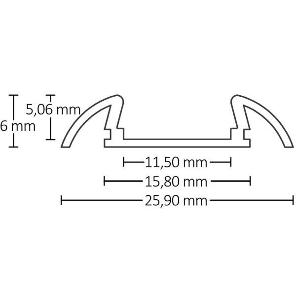 LED Aufbauprofil SURF11 Aluminium eloxiert, 200cm