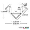LED Eckprofil CORNER11 Aluminium eloxiert, 200cm